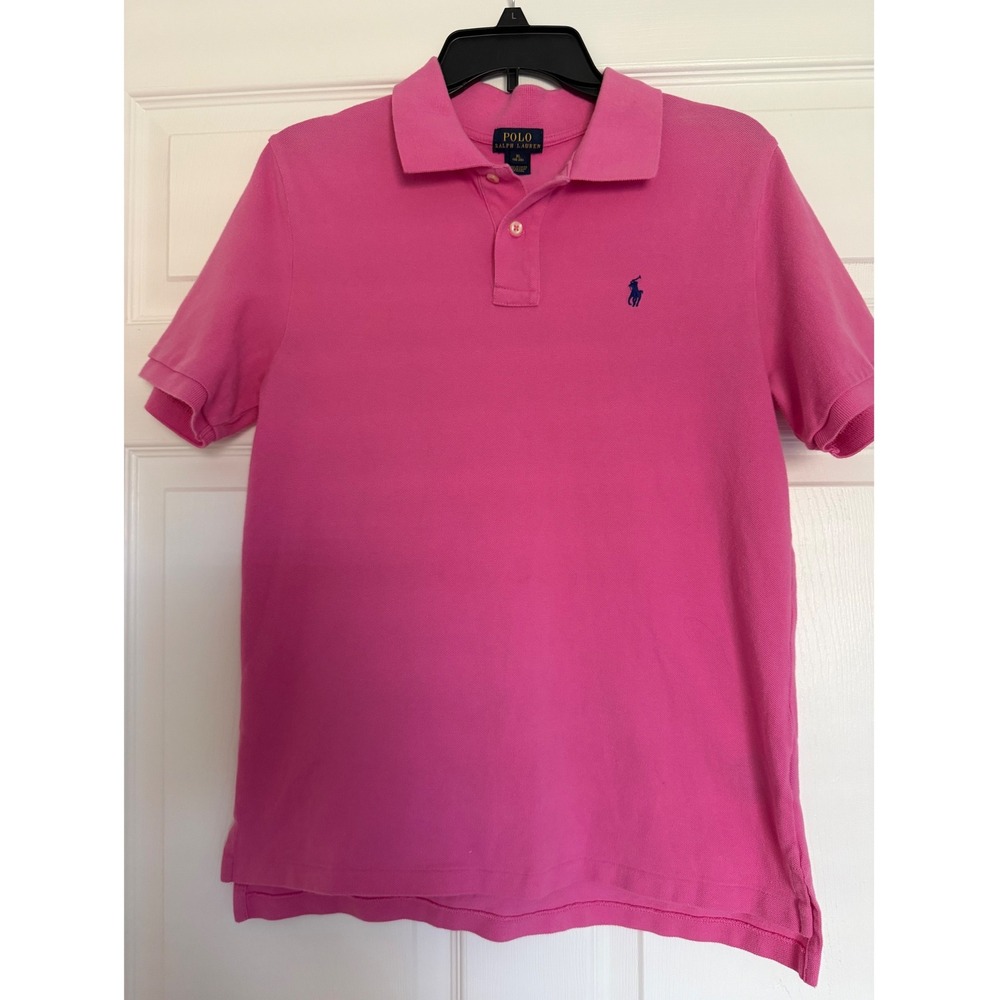 Polo Ralph Lauren Boys Pink Short Sleeve Pique Polo Shirt XL 18-20